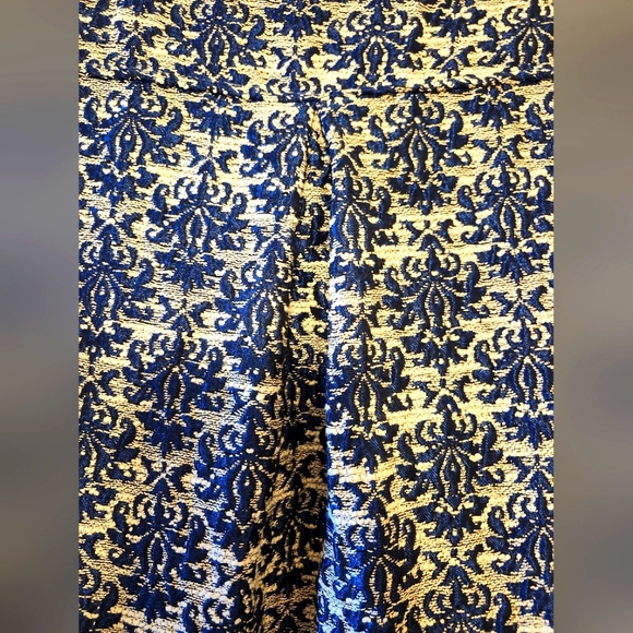 NWT GIULIA MADE IN ITALY METALLIC BLUE CREAM CLASSIC TAPESTRY JACKET M/L - Picture 5 of 8